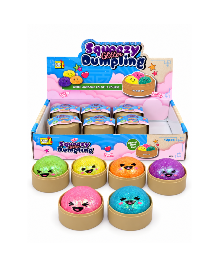 Kids Fun Squishy Dumpling žaislas su blizgučiais 5,5 cm