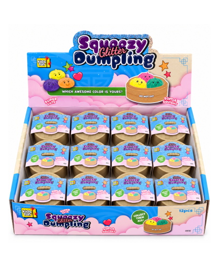 Kids Fun Squishy Dumpling žaislas su blizgučiais 5,5 cm