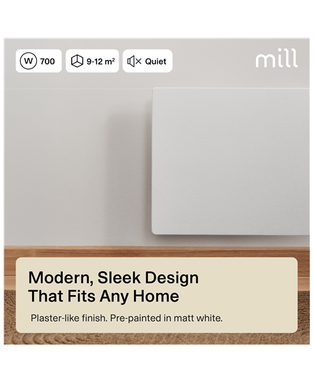 Mill Color Panel Heater | COLOR700DN | Panel Heater | 700 W | Suitable for rooms up to 9-12 m² | Matt White | IPX4