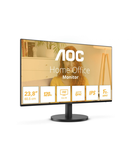 AOC 24B3HA2 | 23.8 " | IPS | 16:9 | 100 Hz | 1 ms | 1920 x 1080 pixels | 250 cd/m² | HDMI ports quantity 1 | Black | Warra