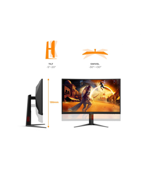 AOC CQ27G4Z2 Curved 34" 2560x1440/16:9/350cd/m2/1ms HDMI, DisplayPort, USB, Headphone out | AOC