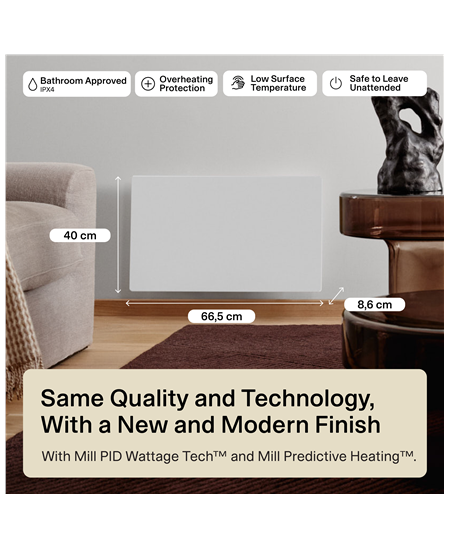 Mill Color Panel Heater, Wifi+App control | COLOR700WIFI4 | Panel Heater | 700 W | Suitable for rooms up to 9-12 m² | Matte Whi