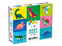 Dvipusė dėlionė mažyliams PICABU Dinozaurai, 8+1 det. (2+)