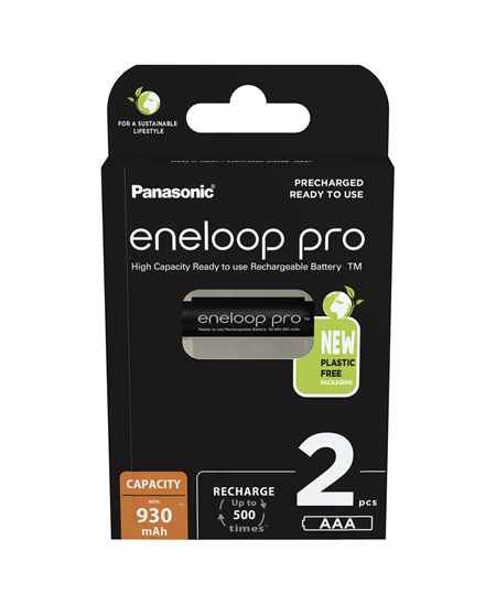 Panasonic Rechargeable Batteries ENELOOP Pro BK-4HCDE/2BE AAA, 930 mAh, 2 pc(s)