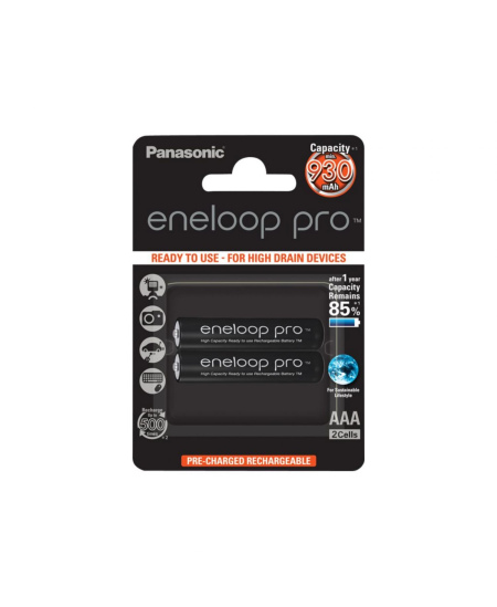 Panasonic Rechargeable Batteries ENELOOP Pro BK-4HCDE/2BE AAA, 930 mAh, 2 pc(s)
