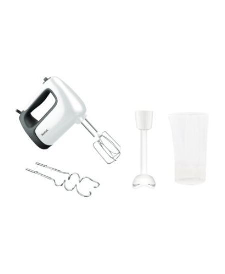 TEFAL | Hand mixer | HT461138 Prep'Mix+ | Hand Mixer | 500 W | Number of speeds 5 | Turbo mode | White/Grey
