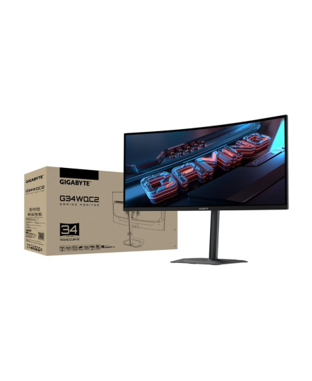 Gigabyte | G34WQC2 EK | 34 " | VA | WQHD | 200 Hz | 1 ms | 3440 x 1440 pixels | 450 cd/m² | HDMI ports quantity 2