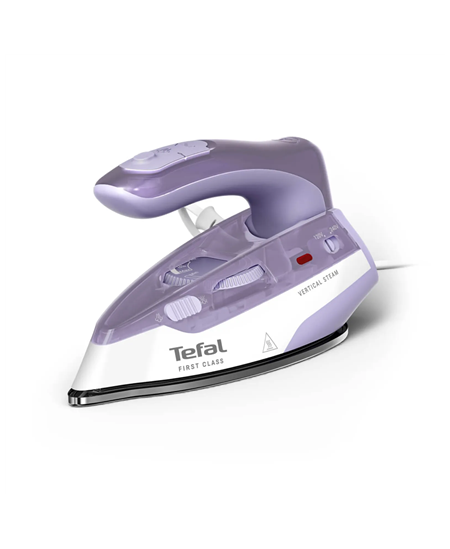 TEFAL First Class DB1612E0 | Steam Travel Iron | 1000 W | Continuous steam 10 g/min | Steam boost performance 45 g/min | White/P
