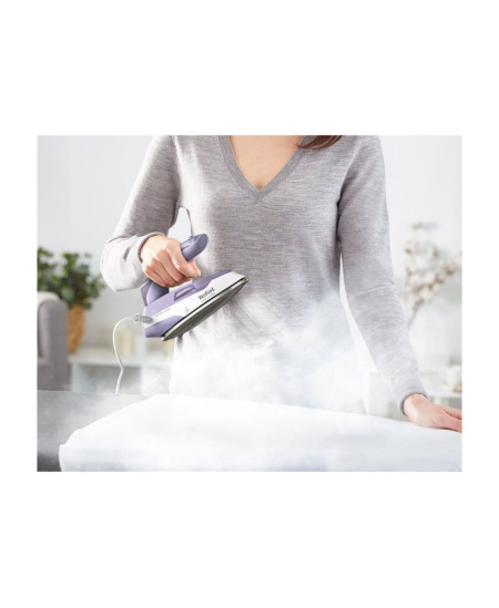TEFAL First Class DB1612E0 | Steam Travel Iron | 1000 W | Continuous steam 10 g/min | Steam boost performance 45 g/min | White/P