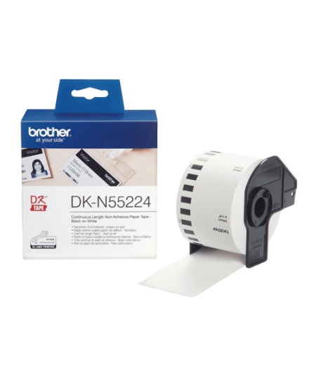 Brother DK-N55224 (DKN55224) Nelipnių popierinių etikečių ritinėlis, Black on White, 54mm 30.5m