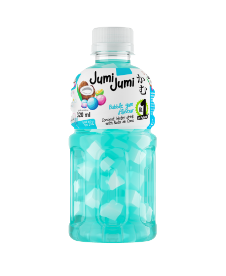 Kokosų vanduo JUMI JUMI su Nata de Coco – burbulinės gumos skonio, 320 ml