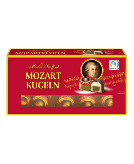 Šokoladiniai saldainiai MAITRE TRUFFOUT, Mozart Kugeln, su marcipanu ir lazdynų kremu, 200 g