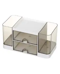 Pieštukinė FOROFIS su 2 stalčiais, 19,6x9,8x10 cm, baltas
