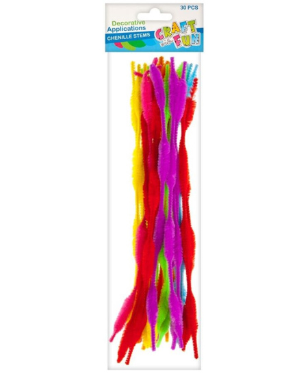 Dekoratyvinės vielutės CRAFT WITH FUN, įvairių spalvų, 30 vnt.