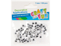 Lipnios judančios akys CRAFT WITH FUN, 7 mm, 150 vnt.