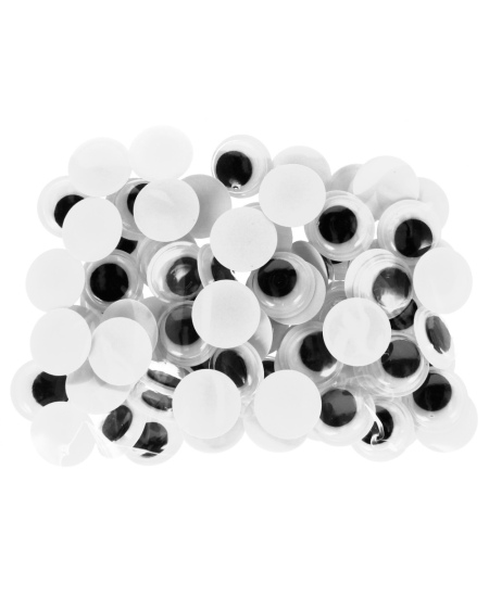 Lipnios judančios akys CRAFT WITH FUN, 12 mm, 80 vnt.