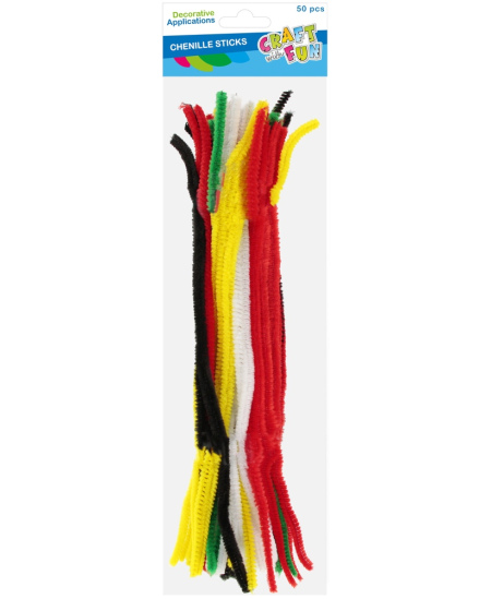 Dekoratyvinės vielutės CRAFT WITH FUN, įvairių spalvų, 50 vnt.
