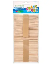 Mediniai pagaliukai CRAFT WITH FUN, natūralūs, 100 vnt.