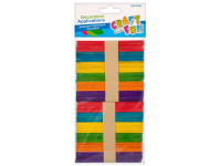 Mediniai pagaliukai CRAFT WITH FUN, spalvoti, 80 vnt.