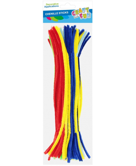 Dekoratyvinės vielutės CRAFT WITH FUN, įvairių spalvų, 100 vnt.