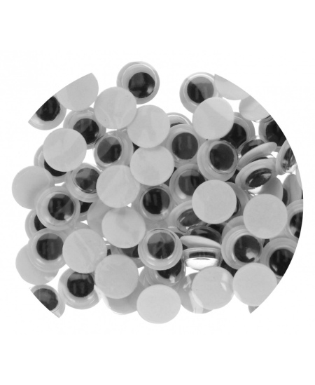 Lipnios judančios akys CRAFT WITH FUN, 10 mm, 100 vnt.