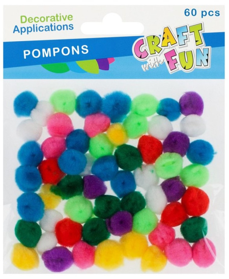 Dekoratyviniai burbuliukai CRAFT WITH FUN, mini, 60 vnt.