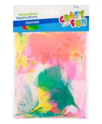 Dekoratyvinės plunksnos CRAFT WITH FUN, įvairių spalvų, 14 g