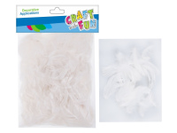 Dekoratyvinės plunksnos CRAFT WITH FUN, baltos, 20–30 cm, 16 g