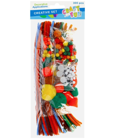 Kūrybinis rinkinys CRAFT WITH FUN, burbuliukai, vielutės ir judančios akys, 300 vnt.