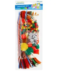 Kūrybinis rinkinys CRAFT WITH FUN, burbuliukai, vielutės ir judančios akys, 300 vnt.