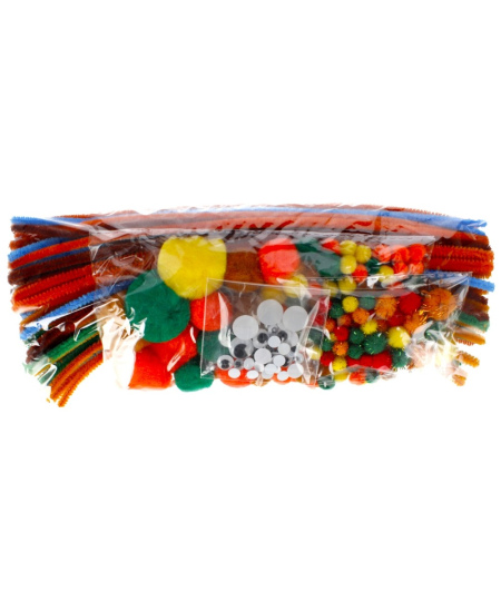 Kūrybinis rinkinys CRAFT WITH FUN, burbuliukai, vielutės ir judančios akys, 300 vnt.