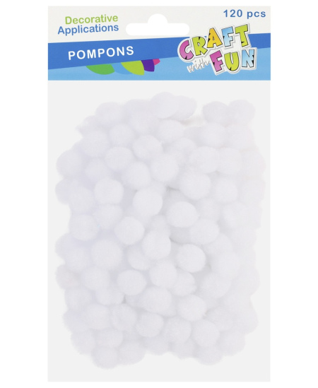 Dekoratyviniai burbuliukai CRAFT WITH FUN, balti, 1 cm, 120 vnt.
