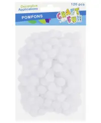 Dekoratyviniai burbuliukai CRAFT WITH FUN, balti, 1 cm, 120 vnt.