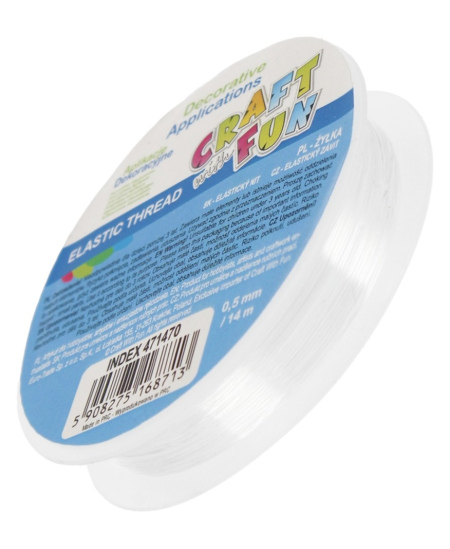 Elastinis siūlas CRAFT WITH FUN, 0,4 mm, 60 m