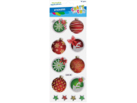 Kalėdiniai išpūsti lipdukai CRAFT WITH FUN Žaisliukai, 12 vnt.