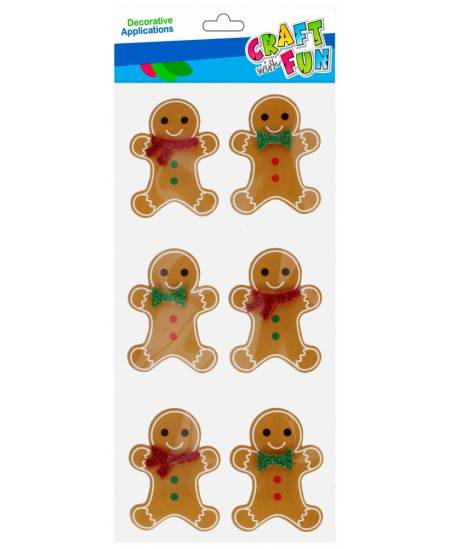 Kalėdiniai lipdukai CRAFT WITH FUN Sausainiai, 6 vnt.