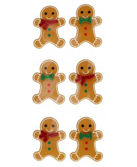 Kalėdiniai lipdukai CRAFT WITH FUN Sausainiai, 6 vnt.