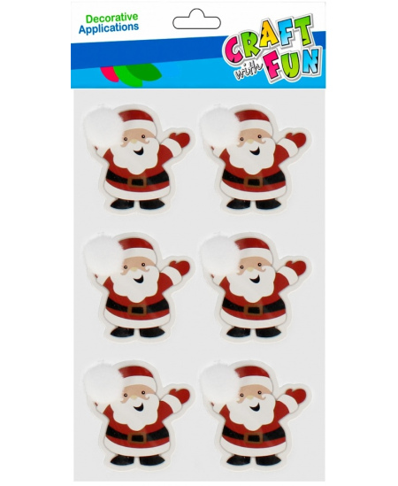 Kalėdiniai lipdukai CRAFT WITH FUN Kalėdų Senelis, 6 vnt.