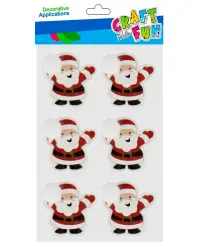 Kalėdiniai lipdukai CRAFT WITH FUN Kalėdų Senelis, 6 vnt.