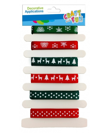 Kalėdinės dekoratyvinės juostelės CRAFT WITH FUN, 6 x 1 m