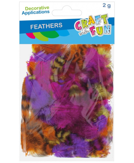 Dekoratyvinės plunksnos CRAFT WITH FUN, taškuotos, 2 g