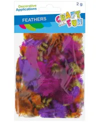 Dekoratyvinės plunksnos CRAFT WITH FUN, taškuotos, 2 g