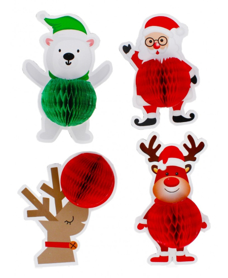 Kalėdiniai lipdukai-armonikos CRAFT WITH FUN, 4 vnt.