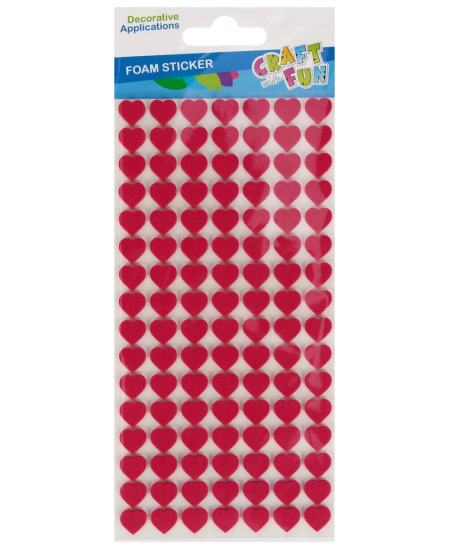Lipdukai iš putų CRAFT WITH FUN Širdelės, 112 vnt.