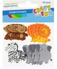 Lipdukai iš putų CRAFT WITH FUN Gyvūnai, 24 vnt.