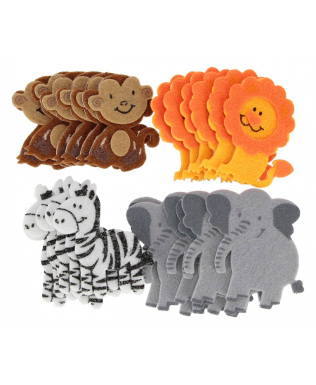 Lipdukai iš putų CRAFT WITH FUN Gyvūnai, 24 vnt.