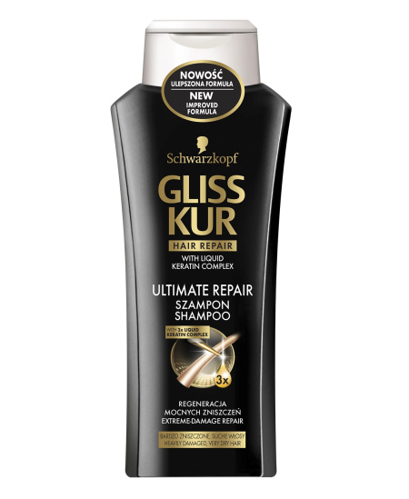 GLISS ULTIMATE REPAIR šamp.yp.pažeis.pl., 400ml