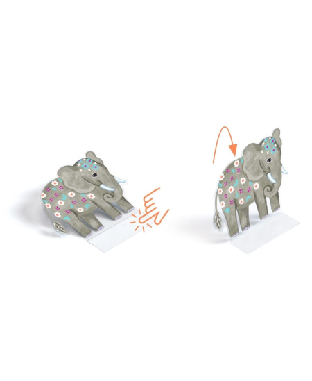 Daugkartiniai pakeliami 3D lipdukai DJECO Gyvūnai (3+)