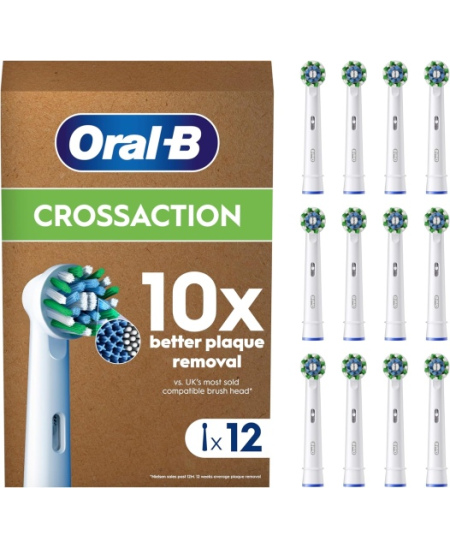Oral-B Pro Cross Action x12 Dantų šepetėlio galvutės, Balta