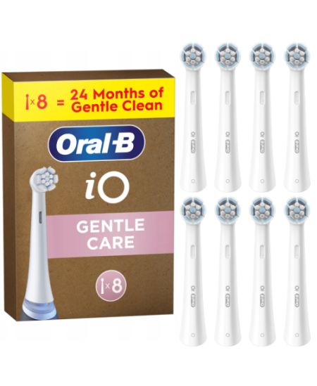 Oral-B iO Gentle Care x8 Dantų šepetėlio galvutės, Balta